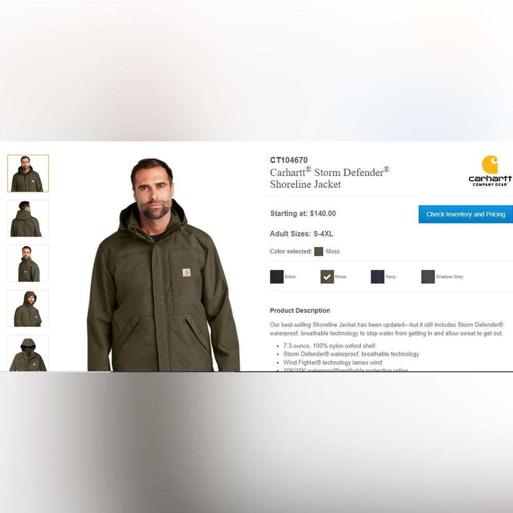 CT104670
Carhartt® Storm Defender® Shoreline Jacket
